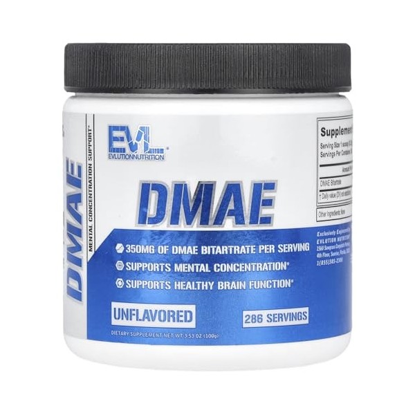 DMAE, non aromatisé, 100 g, Evlution Nutrition