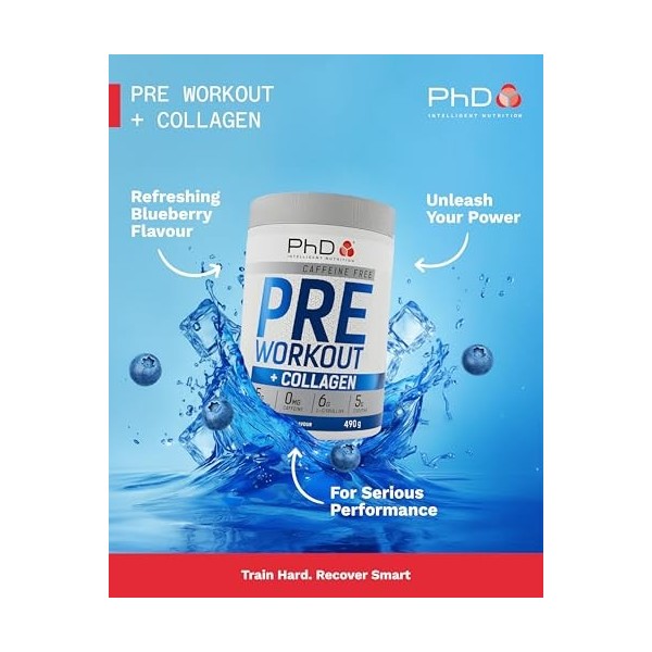 PhD Pre-Workout + Collagen 20 Servings Myrtille - Pré-entraînement - Booster de pré-entraînement
