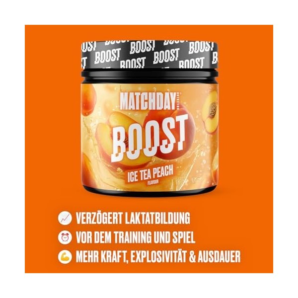 MATCHDAY NUTRITION Booster - 90 minutes de football à plein gaz - Booster ATP avec acides aminés et glucides - Plus de rapidi