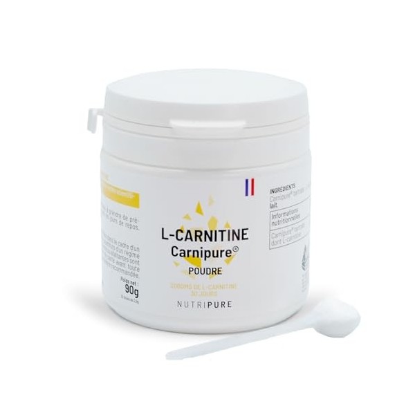 Nutripure | L-Carnitine Carnipure® 2000 mg | Forme Pure | Idéal avant l’entraînement | Poudre | Qualité Brevetée Carnipure® |...