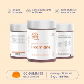Jelly Pills Sports L-Carnitine – 60 gummies véganes – 400 mg de L-carnitine par portion – Métabolisme énergétique et fonction