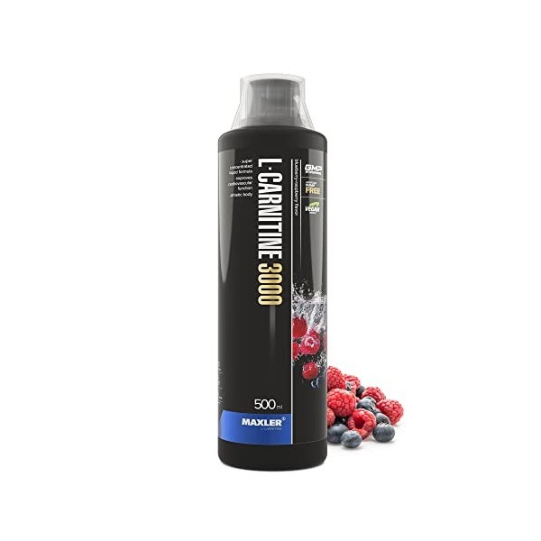 Maxler L-Carnitine 3000 500ml Myrtille et framboise - Régime et gestion du poids - L-Carnitine Carnitine