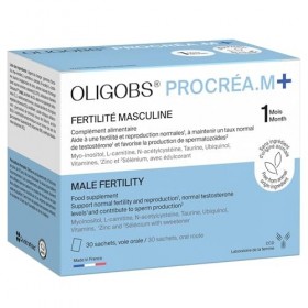 Oligobs Procréa.M+ fertilité homme | Reproduction, Testostérone, Antioxydants | Myo-Inositol, L-Carnitine, NAC, Ubiquinol, Zi