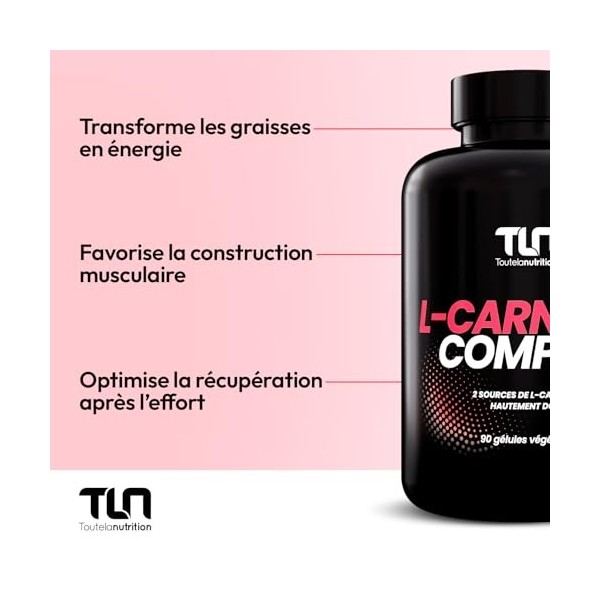 L-Carnitine 2 Formes Biodisponibles | Énergie, Récupération et Sèche | Pre-Workout sans Caféine | L-carnitine Tartrate & Acét