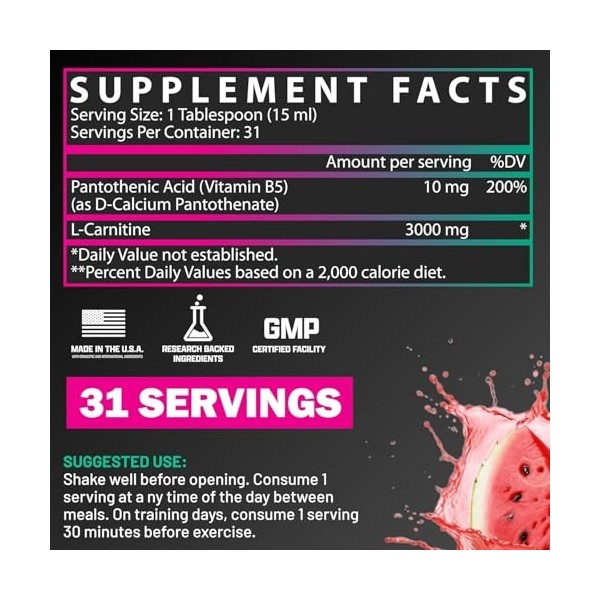 Nutrex Research Liquid Carnitine 3000 Strawberry Watermelon 465ml