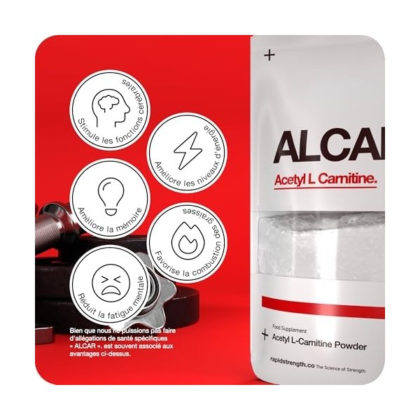 Acetyl L Carnitine ALCAR Powder - Améliore le niveau dénergie - Favorise la performance physique Carnitine