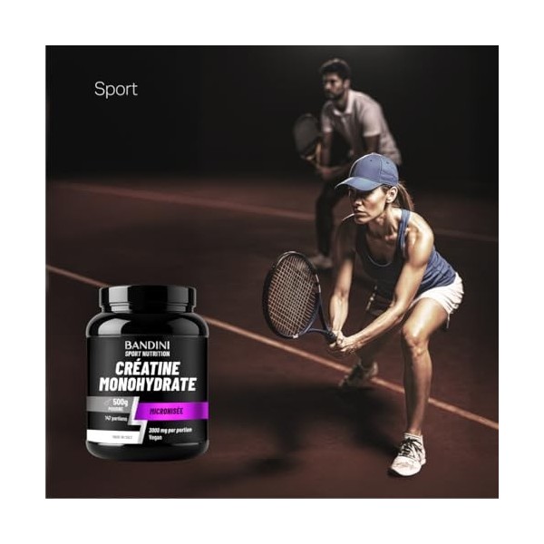Bandini® Créatine Monohydrate en Poudre 500 g - 147 portions - 100% Pure Creatine micronisée - Solubilité optimale, Non aroma