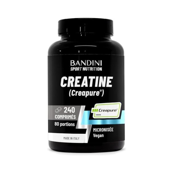 Bandini® Creatine CREAPURE® Monohydrate 240 Comprimés 3000mg par dose - Entraînement, Sport, Gymnastique et de Pré-Entraîneme