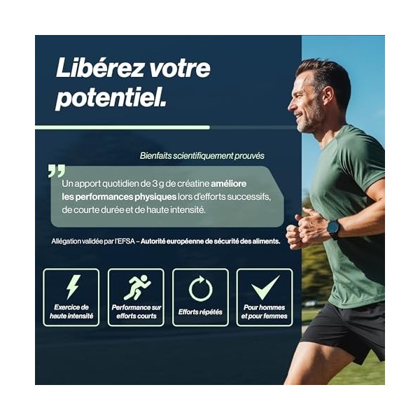 Créatine Monohydrate en Poudre 500g – Créatine Pure, Micronisée et Haute Solubilité 200 Mesh – Performance et Puissance M