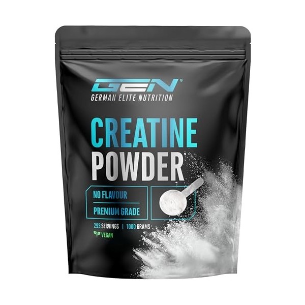 Créatine Monohydrate en Poudre 1000 g – Créatine Monohydrate Microfine, Très Soluble et Fortement Dosée – Sans Additifs inuti