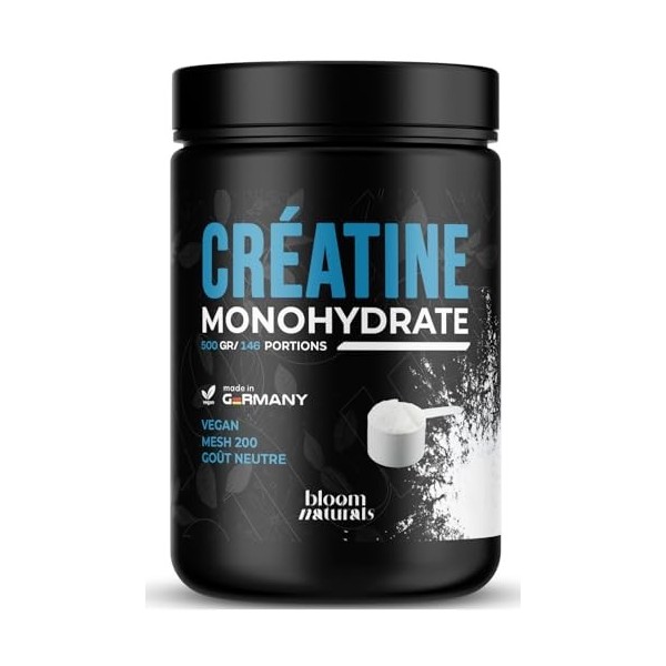 Créatine Monohydrate Poudre 1000g - 293 Portions - Mesh 200, Goût Neutre, Vegan - Produit en Allemagne - Creatine Monohydrate...