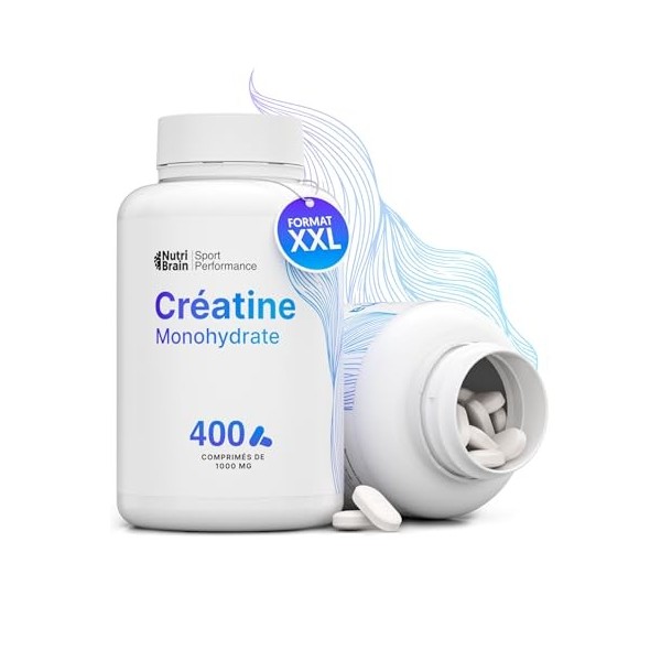 Créatine Monohydratée 3000 mg – 400 comprimés | Améliore la force, la masse musculaire, lendurance, récupération, énergie et