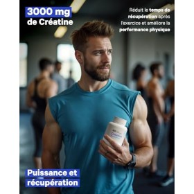 Créatine Monohydratée 3000 mg – 400 comprimés | Améliore la force, la masse musculaire, lendurance, récupération, énergie et