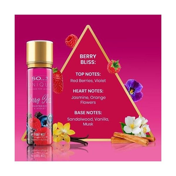 So…? Unique Berry Bliss Brume Corporelle Parfumée Pour Femme 150ml