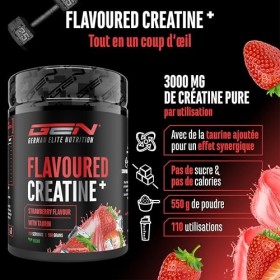 Flavoured Creatine poudre - 550 g - créatine monohydrate + L-taurine - créatine micronisée aromatisée - sans sucres & excelle