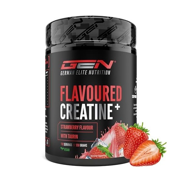 Flavoured Creatine poudre - 550 g - créatine monohydrate + L-taurine - créatine micronisée aromatisée - sans sucres & excelle