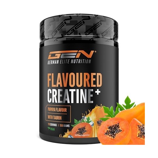 Flavoured Creatine poudre - 550 g - créatine monohydrate + L-taurine - créatine micronisée aromatisée - sans sucres & excelle