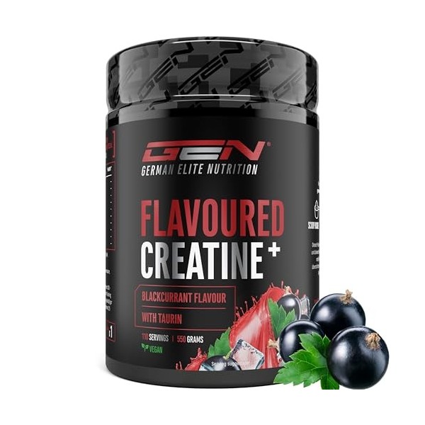 Flavoured Creatine poudre - 550 g - créatine monohydrate + L-taurine - créatine micronisée aromatisée - sans sucres & excelle
