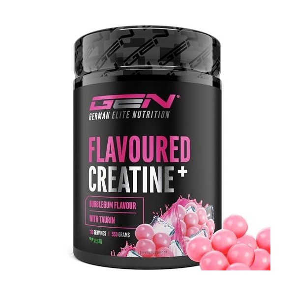 Flavoured Creatine poudre - 550 g - créatine monohydrate + L-taurine - créatine micronisée aromatisée - sans sucres & excelle