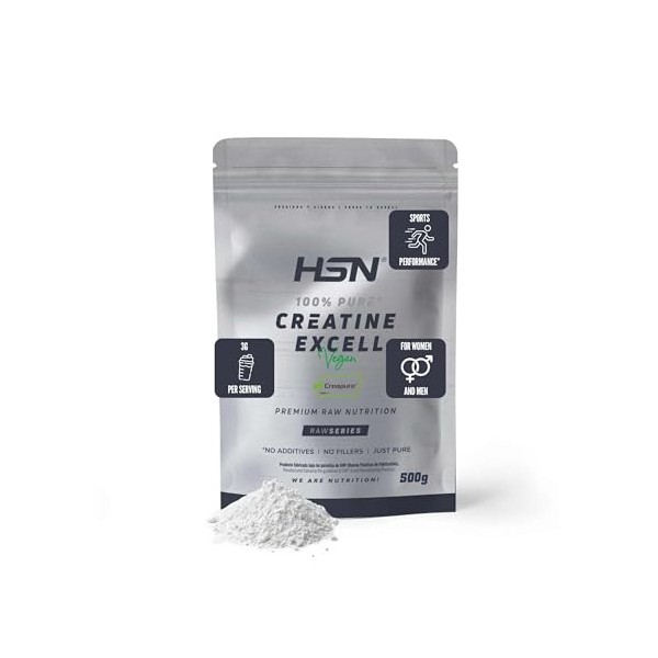 HSN Créatine 100% CREAPURE en poudre sans saveur 500 g | 100% Monohydrate de Créatine Micronisé | Sans doseur | Sans additifs...