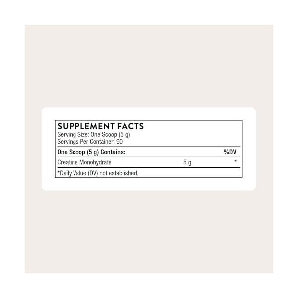 Thorne Creatine - Pour lendurance physique, la force et la masse corporelle maigre - 450g Créatine