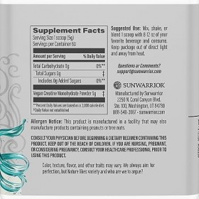 Sunwarrior – Active Creatine 300g Unflavoured – Saveur nature – 100% végan – Soutient la performance physique et la récupér