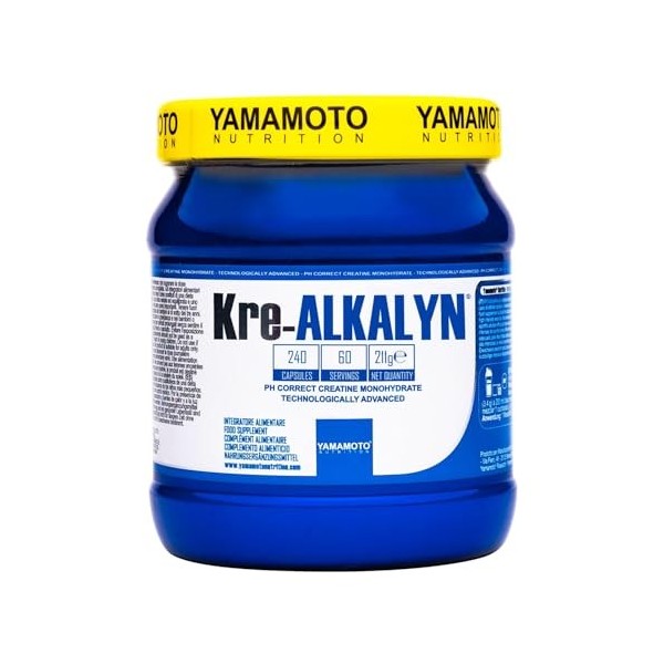 YAMAMOTO NUTRITION Kre-ALKALYN 240 Capsules, 3000mg de Monohydrate de Créatine au pH Correct