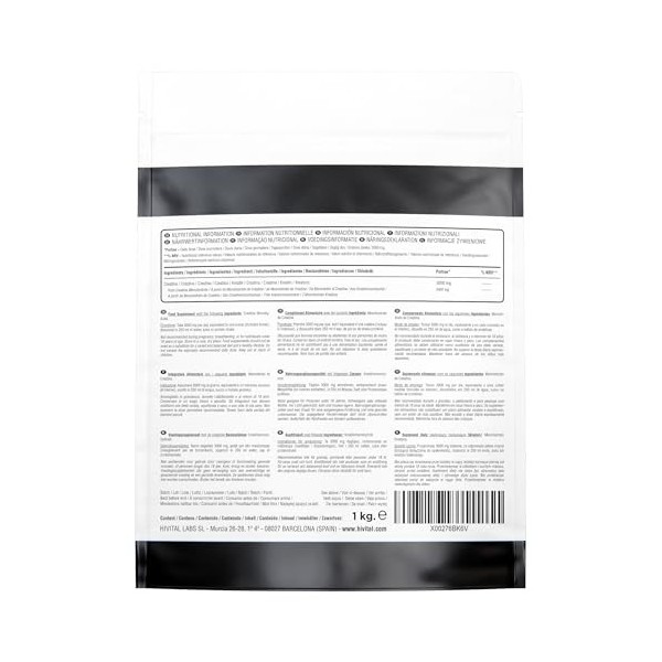 Créatine 3000 mg. 1 Kg / 1000 g. 294 portions pour presque 10 mois de traitement. Poudre de Créatine Monohydrate 100% pure, v