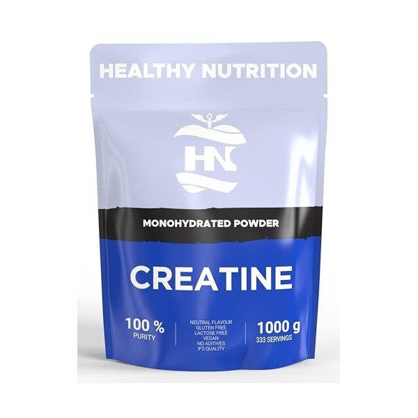 HN - Creatine Monohydrate Micronisée 500 g 166 Portions – Creatine Poudre Pure pour laugmentation de la masse musculaire, Cr...
