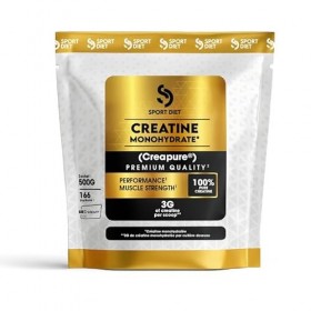 CRÉATINE MONOHYDRATE CREAPURE – Poudre Ultra-Pure 500g – 3g par Portion – Puissance, Explosivité, Performance – Sans Impureté