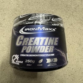 IronMaxx Creatine Monohydrate en poudre – Boîte neutre de 250 g | Hautement dosé avec 5000 mg de créatine monohydrate par por