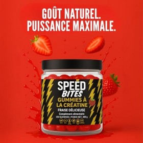 Speed Bites Créatine HCl Gummies – 1600 mg de Créatine HCl ≈ 5000 mg de Créatine Monohydrate – Tolérance Digestive – Vegan, S