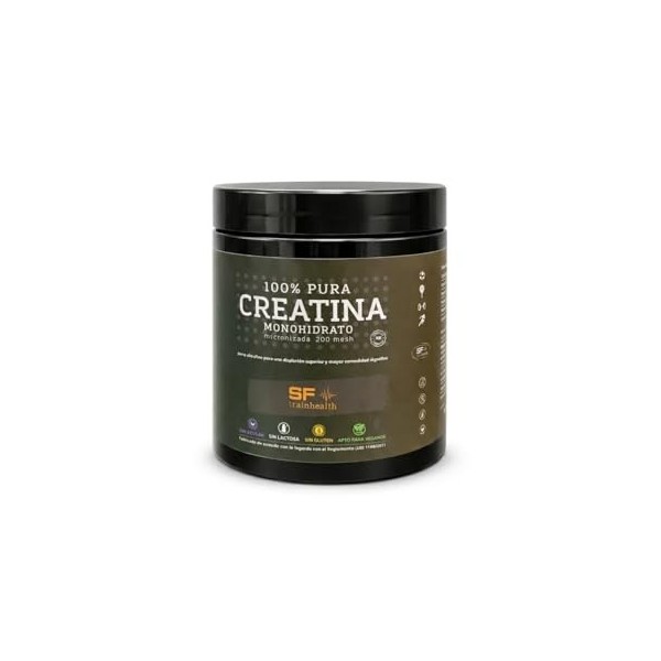 SF TRAINHEALTH Créatine Monohydrate pure, micronisée 200 mesh Poudre ultra-fine pour une dissolution supérieure Améliore vos ...