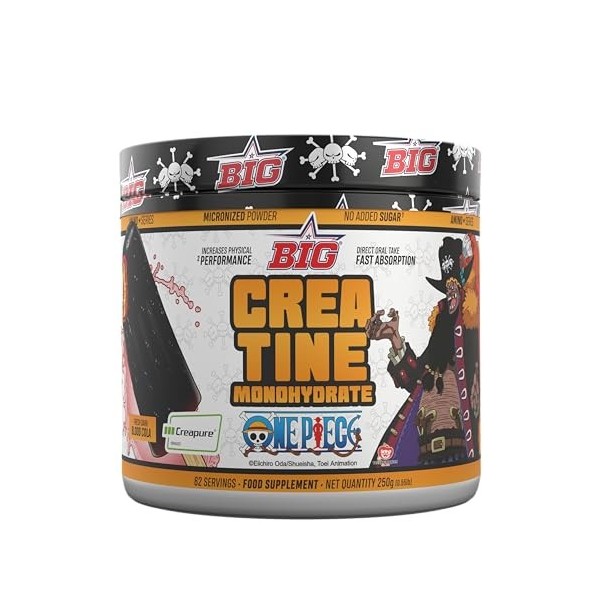 BIG Créatine ONE PIECE - Créatine Monohydrate Creapure - Edition Exclusive avec 12 Tasses à Collectionner - Performance Physi