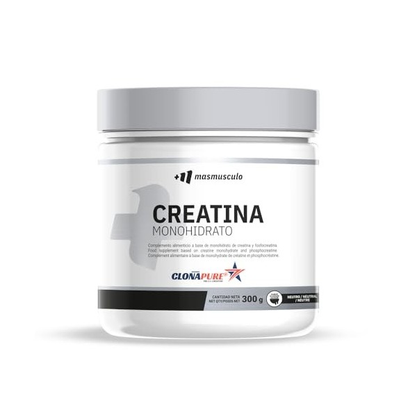 MM Supplements - Clonapure Créatine Monohydrate - 300 g - Saveur Neutre - Augmente masse musculaire et endurance - Améliore r...