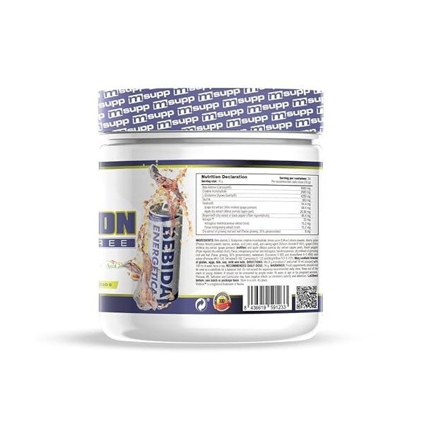 MM Supplements - Kongestion Pré-entraînement sans stimulants - 320g - Saveur boisson énergisante - Bêta-alanine et monohydrat