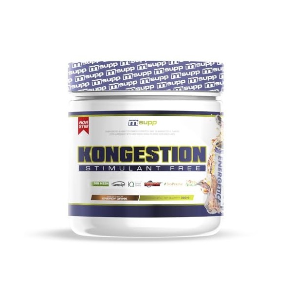 MM Supplements - Kongestion Pré-entraînement sans stimulants - 320g - Saveur boisson énergisante - Bêta-alanine et monohydrat