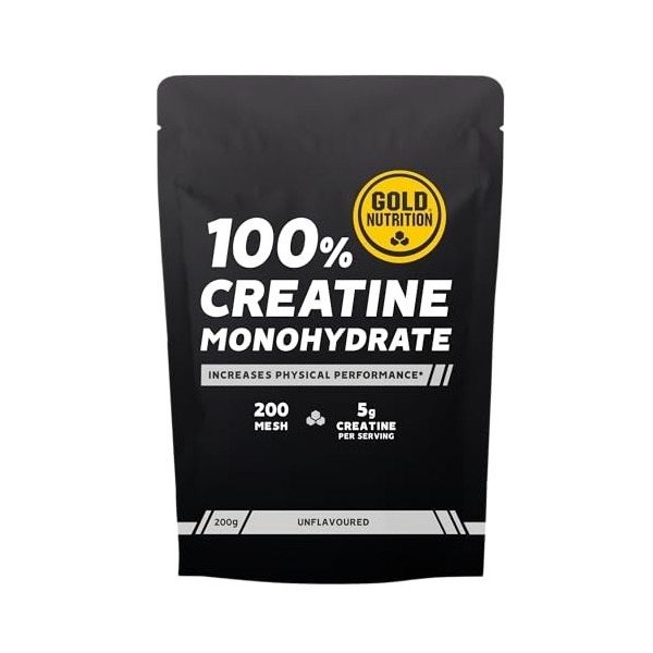 GOLDNUTRITION CREATINE MONOHYDRATE neutro 200gr. – peut être utilisé régulièrement selon les besoins individuels, produit mul
