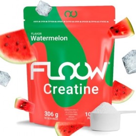 FLOOW – Creatine Monohydrate en Poudre Saveur Pastèque – 306 g 90 Doses – Créatine Pure sans Sucre ni Maltodextrine – Créat