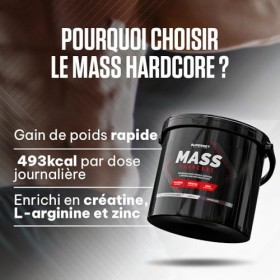 Superset Nutrition | Mass Hardcore 4,5kg | Gainers | Gainer enrichi en whey + créatine - Vanille Crémeuse