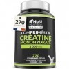 Créatine Monohydrate 3000mg - 270 Comprimés Véganes - Cure de 3 Mois - Complément dÉnergie de préparation à l’Entraînement p