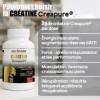 CRÉATINE MONOHYDRATE CREAPURE® - 120 Gélules Végétales - 100% Pure & Hautement Assimilable - Puissance, Explosivité & Perform