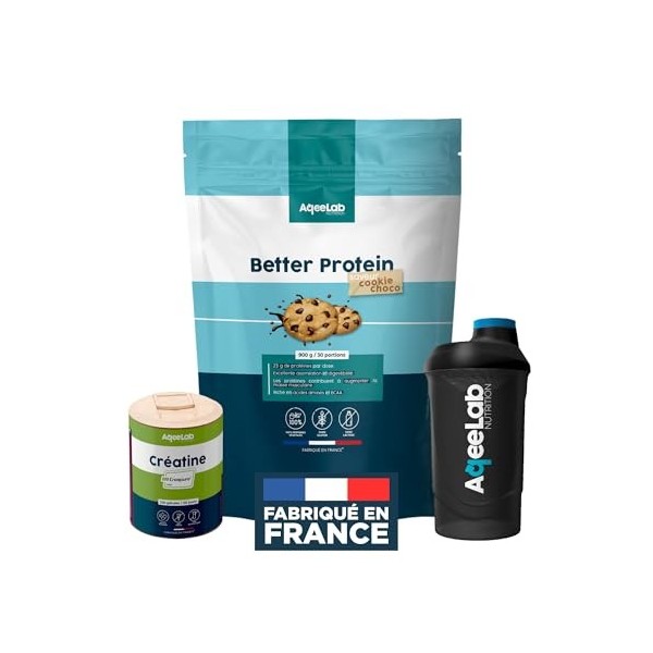 Pack Starter Muscu Force – Cookie Protéiné + Créatine + Shaker – Croissance Musculaire & Force – Récupération Post-Entraîneme...