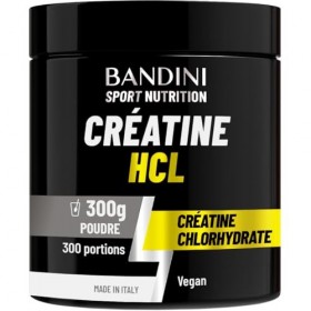 Bandini® Créatine HCL en poudre 300g - Saveur très forte et intense, mais 100% PURE - Évitez-la si vous êtes sensible au goût