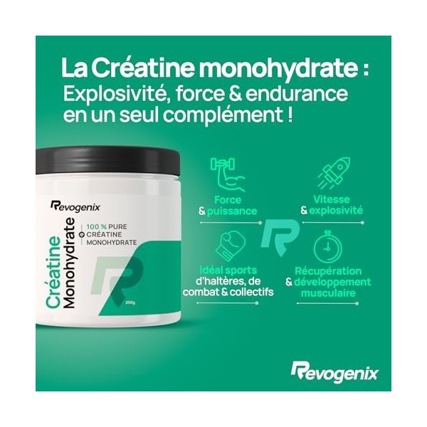 Créatine Monohydrate Pure | 83 Portions | Prise de Masse, Force, Explosivité, Résistance Musculaire et Récupération | Pre Wor