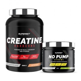 Superset Nutrition | Programme Volume Et Force - Créatine Hardcore Ice Tea Pêche - No Pump Xtreme Mojito | Augmente le volume...