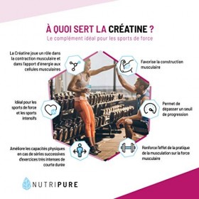 Nutripure | Créatine Monohydrate Poudre Creapure® 100% Pure | Goût Neutre | Augmentation Force Musculaire | Idéale pour les S...