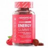Gummies Énergie – Vitamines B6, B12, C + Créatine, Maca, Taurine & Ginseng – Sans Caféine – Réduction de la Fatigue & Métabol
