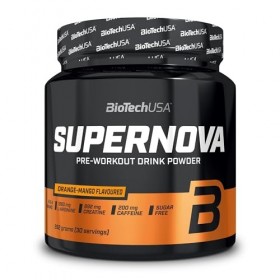 BioTechUSA Supernova | Poudre dentraînement sans sucre | 10 ingrédients actifs | Créatine micronisée | Haute teneur en caféi