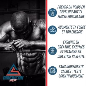 AS American Suplement | Mass Gainer 2kg | Ricco di Carboidrati e Proteine | Aiuta ad Aumentare di Peso e Massa Muscolare | Co